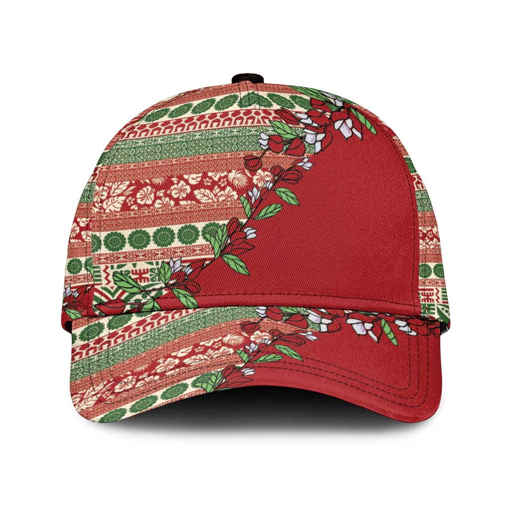 Fiji Marau na Kerisimasi Classic Cap Red Tagimoucia Tapa Masi Tribal LT9 Universal Fit Red - Polynesian Pride