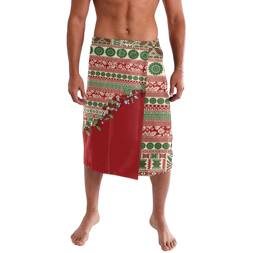 Fiji Marau na Kerisimasi Lavalava Red Tagimoucia Tapa Masi Tribal LT9 Red - Polynesian Pride