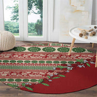 Fiji Marau na Kerisimasi Round Carpet Red Tagimoucia Tapa Masi Tribal LT9 - Polynesian Pride