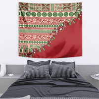 Fiji Marau na Kerisimasi Tapestry Red Tagimoucia Tapa Masi Tribal LT9 - Polynesian Pride