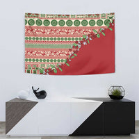 Fiji Marau na Kerisimasi Tapestry Red Tagimoucia Tapa Masi Tribal LT9 - Polynesian Pride