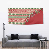 Fiji Marau na Kerisimasi Tapestry Red Tagimoucia Tapa Masi Tribal LT9 - Polynesian Pride