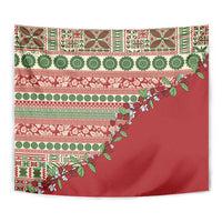 Fiji Marau na Kerisimasi Tapestry Red Tagimoucia Tapa Masi Tribal LT9 - Polynesian Pride