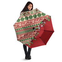 Fiji Marau na Kerisimasi Umbrella Red Tagimoucia Tapa Masi Tribal LT9 - Polynesian Pride
