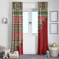 Fiji Marau na Kerisimasi Window Curtain Red Tagimoucia Tapa Masi Tribal LT9 - Polynesian Pride