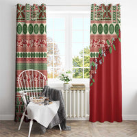 Fiji Marau na Kerisimasi Window Curtain Red Tagimoucia Tapa Masi Tribal LT9 - Polynesian Pride