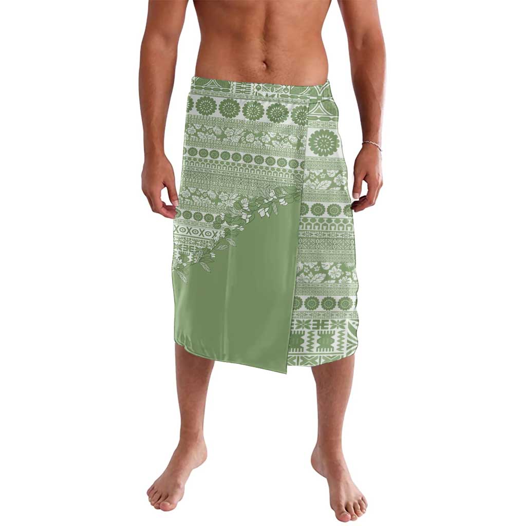 Fiji Marau na Kerisimasi Lavalava Sage Green Tagimoucia Tapa Masi Tribal LT9 Green - Polynesian Pride