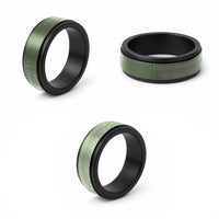 Fiji Marau na Kerisimasi Spinner Ring Sage Green Tagimoucia Tapa Masi Tribal LT9 - Polynesian Pride