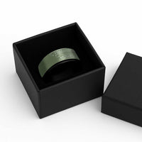 Fiji Marau na Kerisimasi Spinner Ring Sage Green Tagimoucia Tapa Masi Tribal LT9 - Polynesian Pride