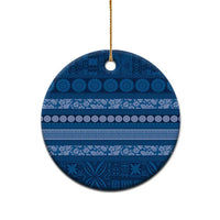 Fiji Marau na Kerisimasi Ceramic Ornament Blue Tapa Masi Inspired Christmas LT9 - Polynesian Pride