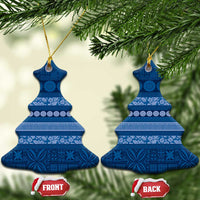 Fiji Marau na Kerisimasi Ceramic Ornament Blue Tapa Masi Inspired Christmas LT9 Christmas Tree Blue - Polynesian Pride