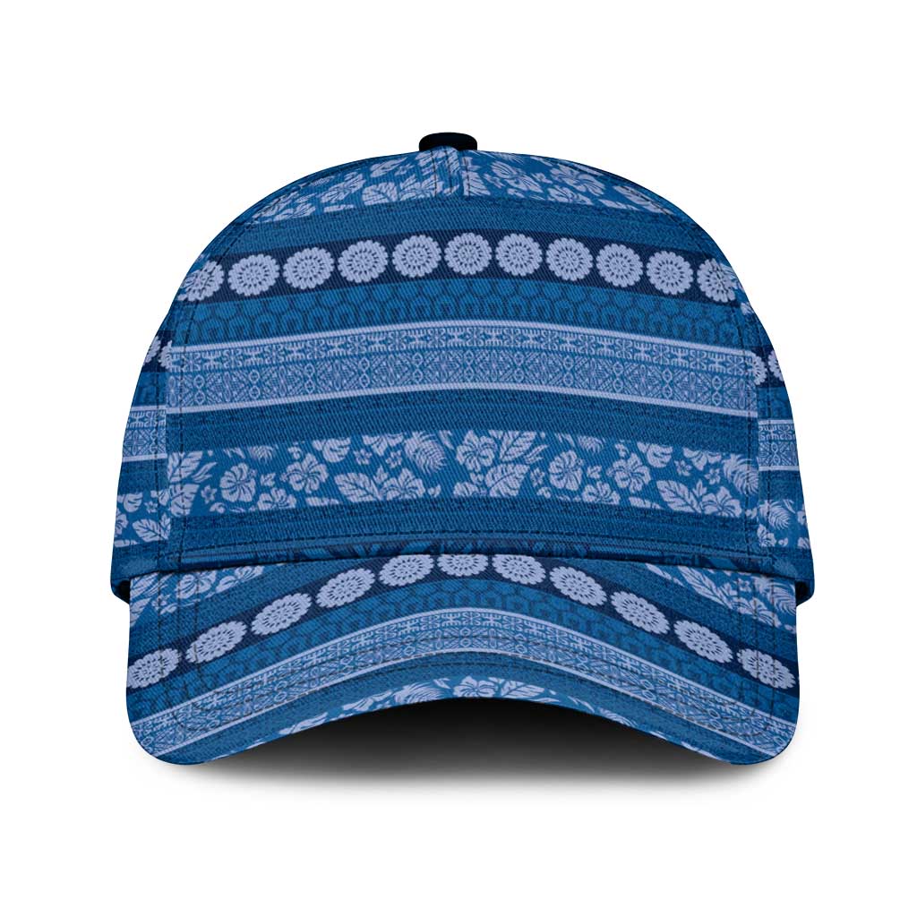 Fiji Marau na Kerisimasi Classic Cap Blue Tapa Masi Inspired Christmas LT9 Universal Fit Blue - Polynesian Pride