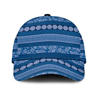Fiji Marau na Kerisimasi Classic Cap Blue Tapa Masi Inspired Christmas LT9 Universal Fit Blue - Polynesian Pride