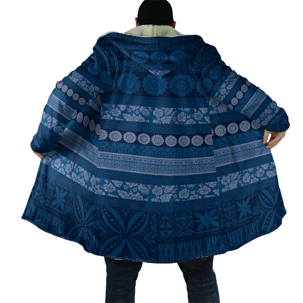 Fiji Marau na Kerisimasi Cloak Blue Tapa Masi Inspired Christmas LT9 - Polynesian Pride