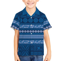 Fiji Marau na Kerisimasi Hawaiian Shirt Blue Tapa Masi Inspired Christmas LT9 - Polynesian Pride
