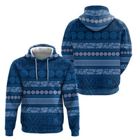 Fiji Marau na Kerisimasi Hoodie Blue Tapa Masi Inspired Christmas LT9 - Polynesian Pride
