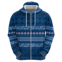 Fiji Marau na Kerisimasi Hoodie Blue Tapa Masi Inspired Christmas LT9 - Polynesian Pride