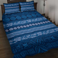 Fiji Marau na Kerisimasi Quilt Bed Set Blue Tapa Masi Inspired Christmas LT9 Blue - Polynesian Pride