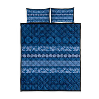 Fiji Marau na Kerisimasi Quilt Bed Set Blue Tapa Masi Inspired Christmas LT9 - Polynesian Pride