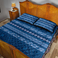 Fiji Marau na Kerisimasi Quilt Bed Set Blue Tapa Masi Inspired Christmas LT9 - Polynesian Pride
