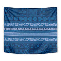Fiji Marau na Kerisimasi Tapestry Blue Tapa Masi Inspired Christmas LT9 - Polynesian Pride