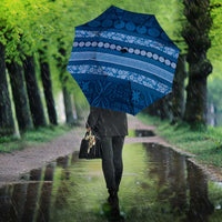 Fiji Marau na Kerisimasi Umbrella Blue Tapa Masi Inspired Christmas LT9 - Polynesian Pride