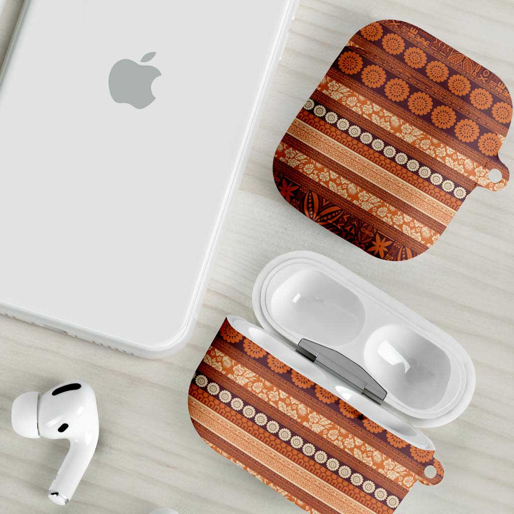 Fiji Marau na Kerisimasi AirPods Case Gold Tapa Masi Inspired Christmas LT9 - Polynesian Pride