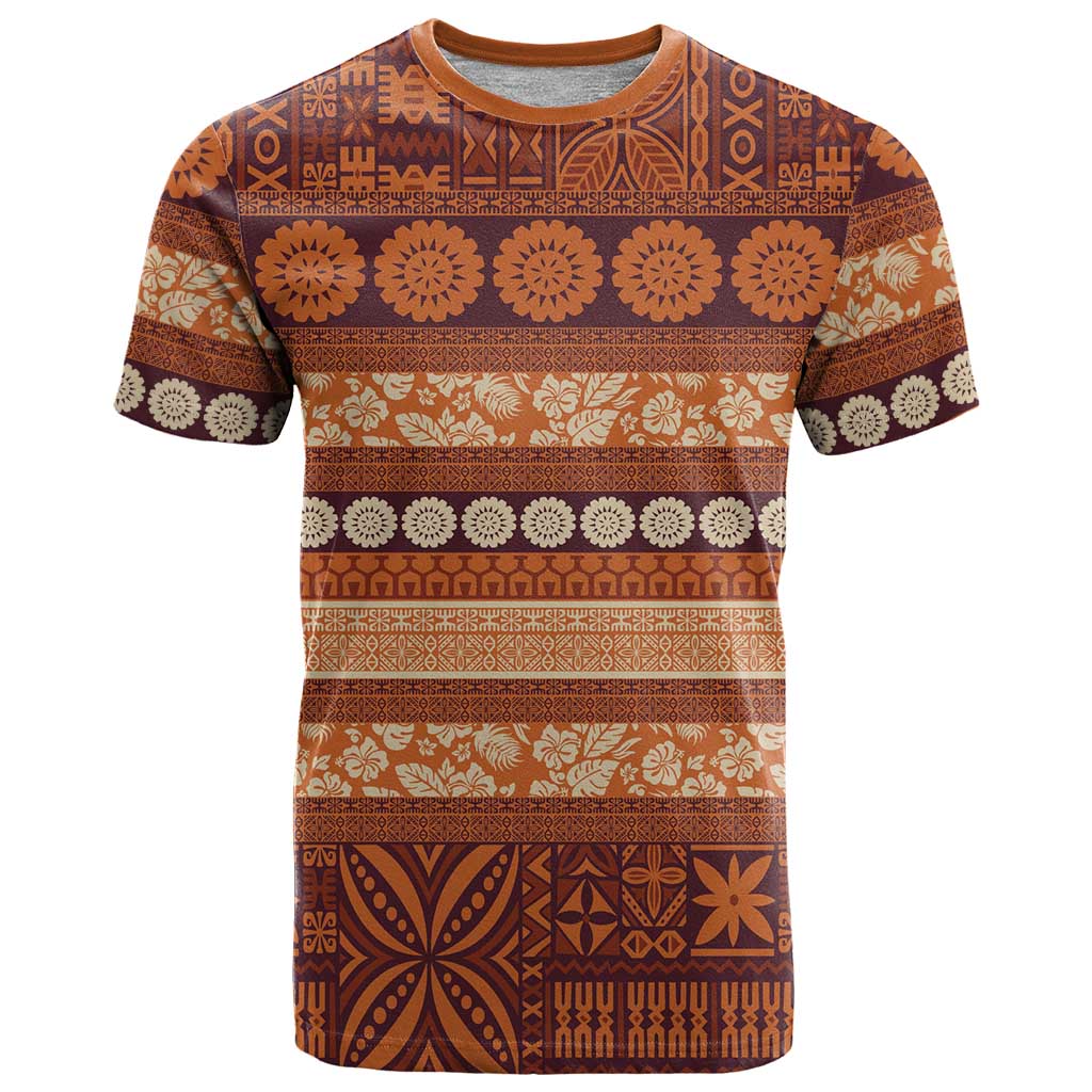 Fiji Marau na Kerisimasi T Shirt Gold Tapa Masi Inspired Christmas LT9 Gold - Polynesian Pride
