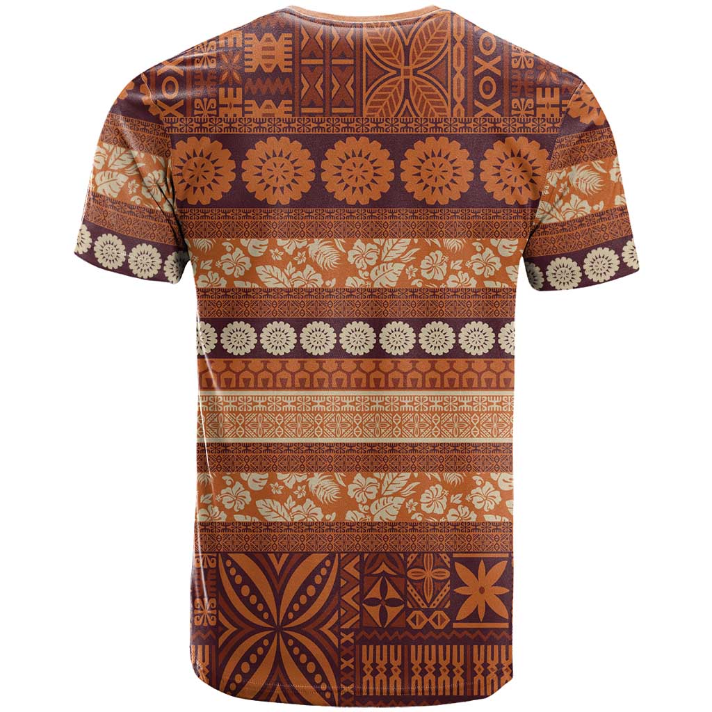 Fiji Marau na Kerisimasi T Shirt Gold Tapa Masi Inspired Christmas LT9 - Polynesian Pride
