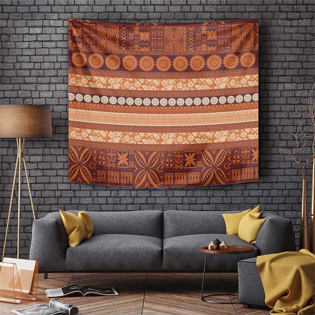 Fiji Marau na Kerisimasi Tapestry Gold Tapa Masi Inspired Christmas LT9 Gold - Polynesian Pride