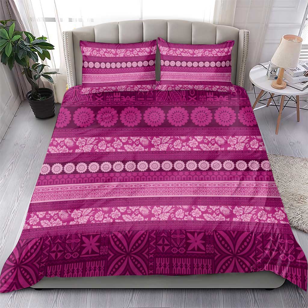 Fiji Marau na Kerisimasi Bedding Set Pink Tapa Masi Inspired Christmas LT9 - Polynesian Pride