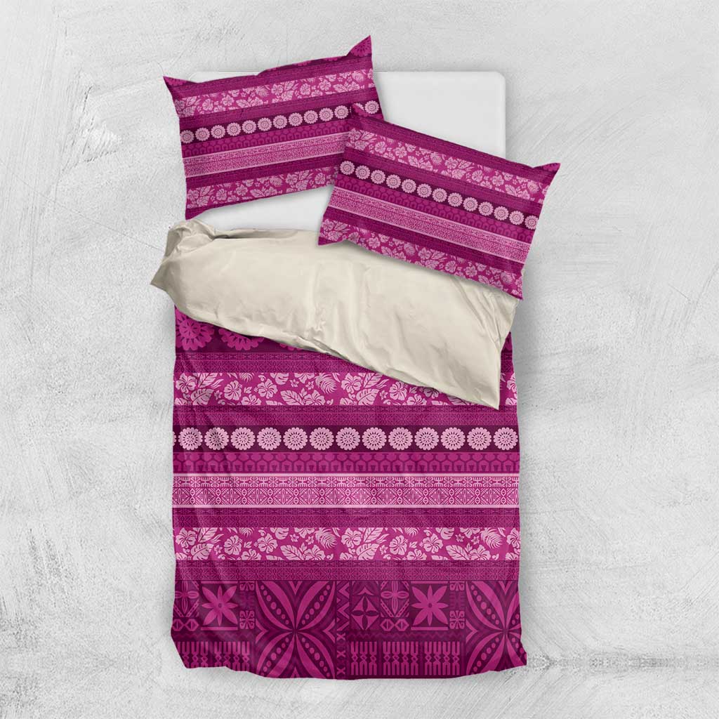 Fiji Marau na Kerisimasi Bedding Set Pink Tapa Masi Inspired Christmas LT9 US Twin 172cm x 218cm Pink - Polynesian Pride