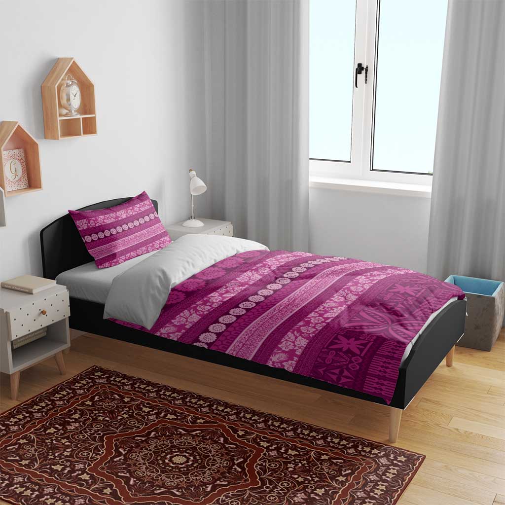 Fiji Marau na Kerisimasi Bedding Set Pink Tapa Masi Inspired Christmas LT9 - Polynesian Pride