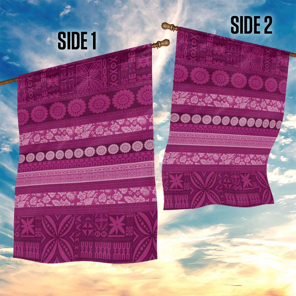 Fiji Marau na Kerisimasi Garden Flag Pink Tapa Masi Inspired Christmas LT9 - Polynesian Pride