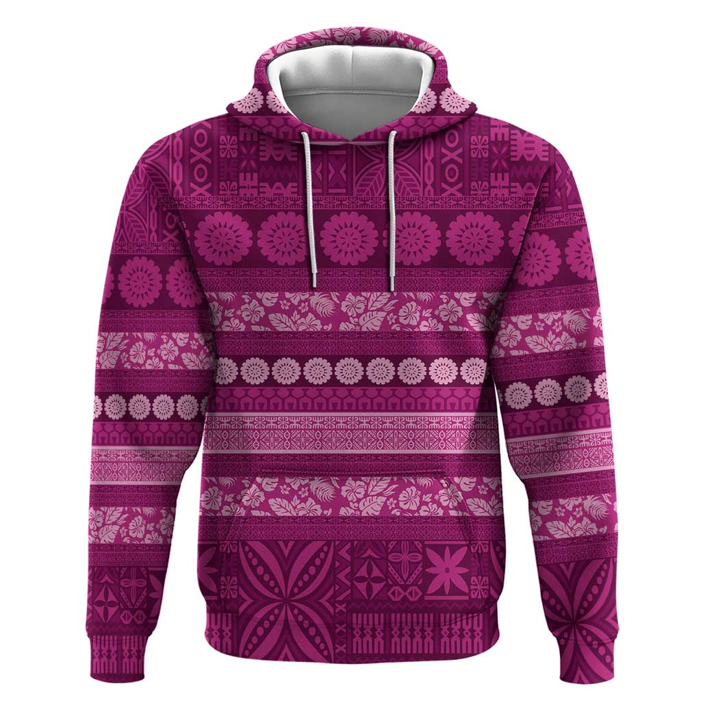 Fiji Marau na Kerisimasi Hoodie Pink Tapa Masi Inspired Christmas LT9 Pullover Hoodie Pink - Polynesian Pride