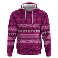 Fiji Marau na Kerisimasi Hoodie Pink Tapa Masi Inspired Christmas LT9 Pullover Hoodie Pink - Polynesian Pride