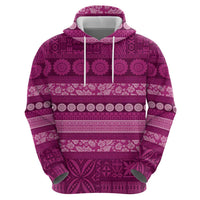 Fiji Marau na Kerisimasi Hoodie Pink Tapa Masi Inspired Christmas LT9 - Polynesian Pride