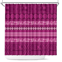 Fiji Marau na Kerisimasi Shower Curtain Pink Tapa Masi Inspired Christmas LT9 Pink - Polynesian Pride