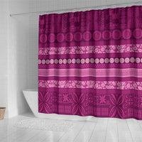 Fiji Marau na Kerisimasi Shower Curtain Pink Tapa Masi Inspired Christmas LT9 - Polynesian Pride