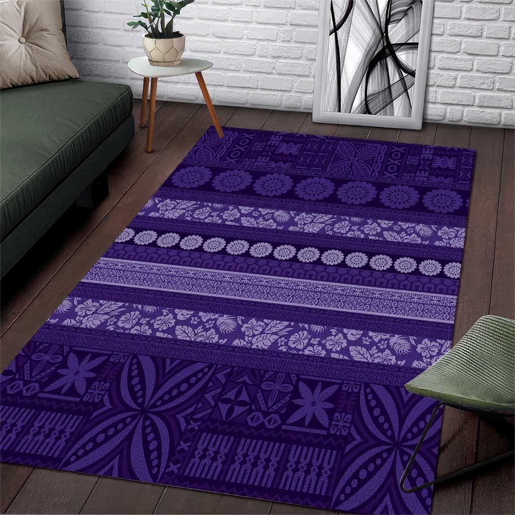 Fiji Marau na Kerisimasi Area Rug Purple Tapa Masi Inspired Christmas LT9 Purple - Polynesian Pride