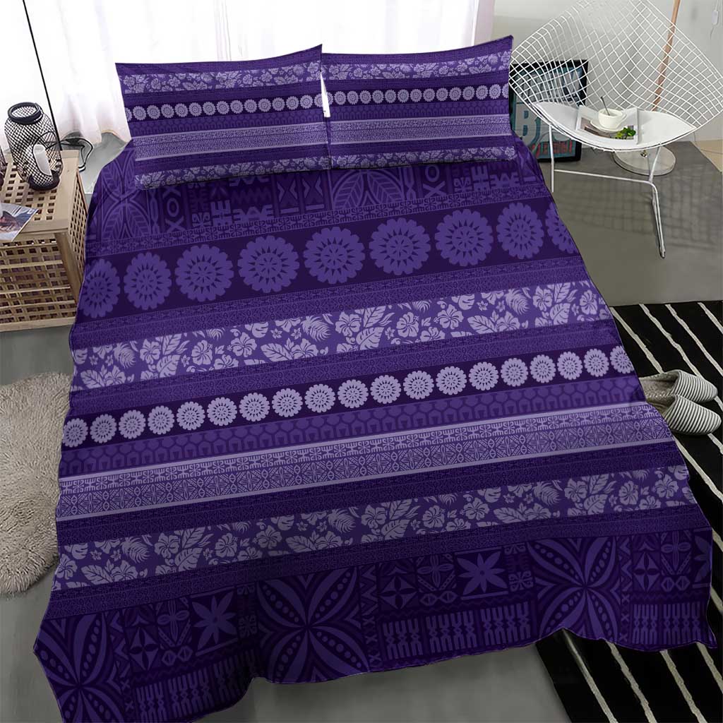 Fiji Marau na Kerisimasi Bedding Set Purple Tapa Masi Inspired Christmas LT9 - Polynesian Pride