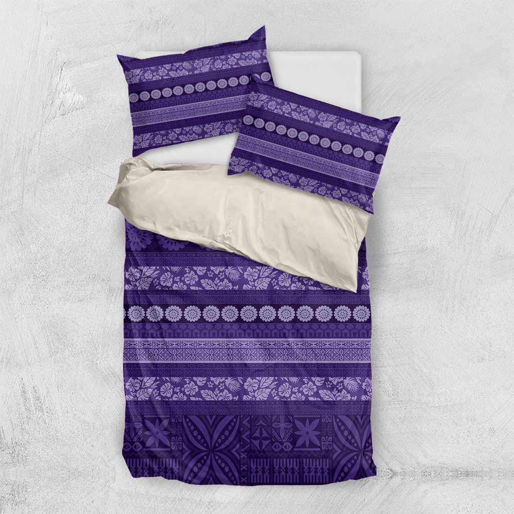 Fiji Marau na Kerisimasi Bedding Set Purple Tapa Masi Inspired Christmas LT9 US Twin 172cm x 218cm Purple - Polynesian Pride