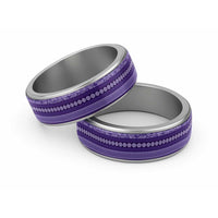 Fiji Marau na Kerisimasi Classic Ring Purple Tapa Masi Inspired Christmas LT9 Sliver Purple - Polynesian Pride