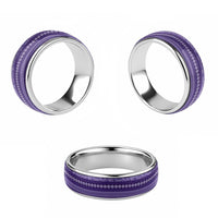Fiji Marau na Kerisimasi Classic Ring Purple Tapa Masi Inspired Christmas LT9 - Polynesian Pride