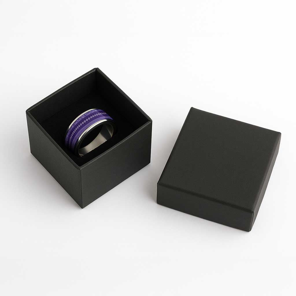 Fiji Marau na Kerisimasi Classic Ring Purple Tapa Masi Inspired Christmas LT9 - Polynesian Pride