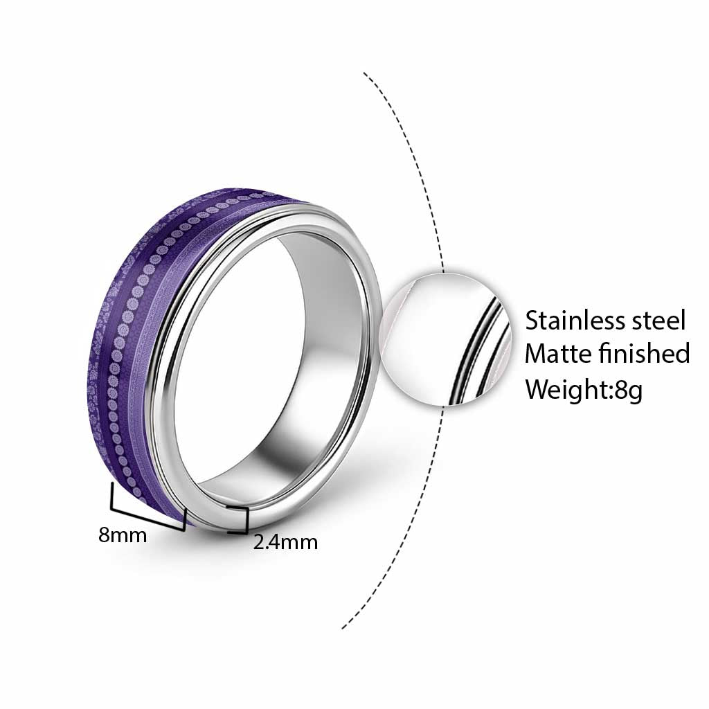 Fiji Marau na Kerisimasi Classic Ring Purple Tapa Masi Inspired Christmas LT9 - Polynesian Pride