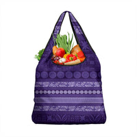 Fiji Marau na Kerisimasi Grocery Bag Purple Tapa Masi Inspired Christmas LT9 1-pack One Size Purple - Polynesian Pride