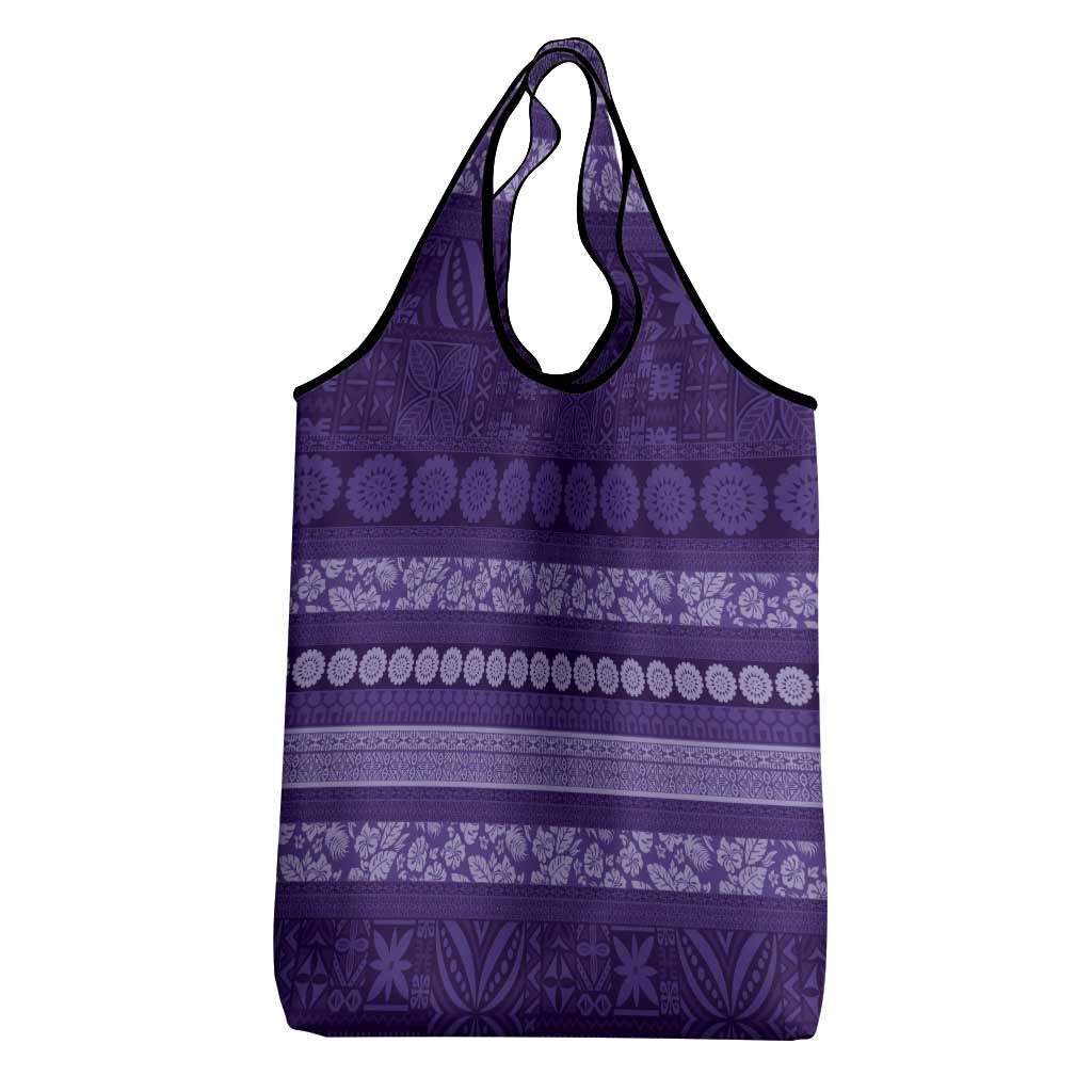 Fiji Marau na Kerisimasi Grocery Bag Purple Tapa Masi Inspired Christmas LT9 - Polynesian Pride