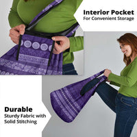 Fiji Marau na Kerisimasi Grocery Bag Purple Tapa Masi Inspired Christmas LT9 - Polynesian Pride