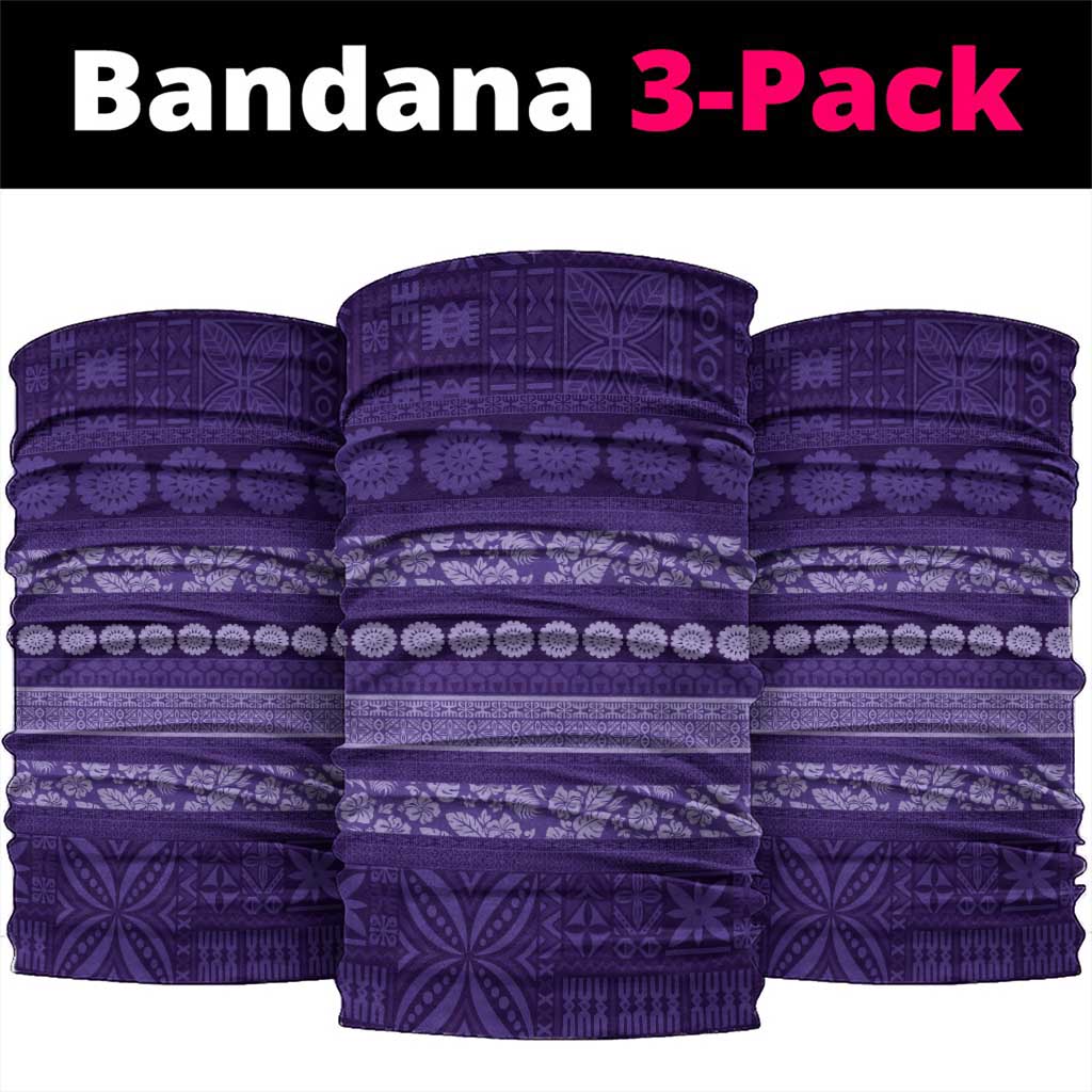 Fiji Marau na Kerisimasi Neck Gaiter Purple Tapa Masi Inspired Christmas LT9 package One Size: 25*50cm Purple - Polynesian Pride